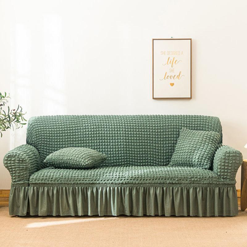 Spets Seersucker Universal All-inclusive Elastiskt Universal Lazy Sofföverdrag Fullt Överdrag Soffkuddsöverdrag