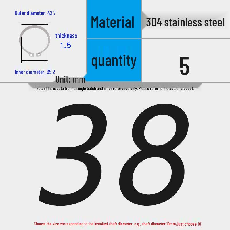 304 Stainless Steel Snap Ring for 3-200 Bearing