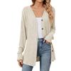 Fashionable Women Casual Long Sleeve Loose Button Cardigan Jacket Solid Color