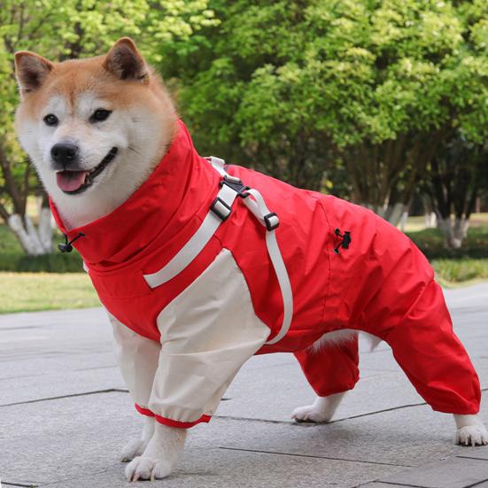 Haustier Regenmantel mit Kapuze Hunde Regenjacke Doppellagig Wasserdicht Poncho Outdoor Regenbekleidung