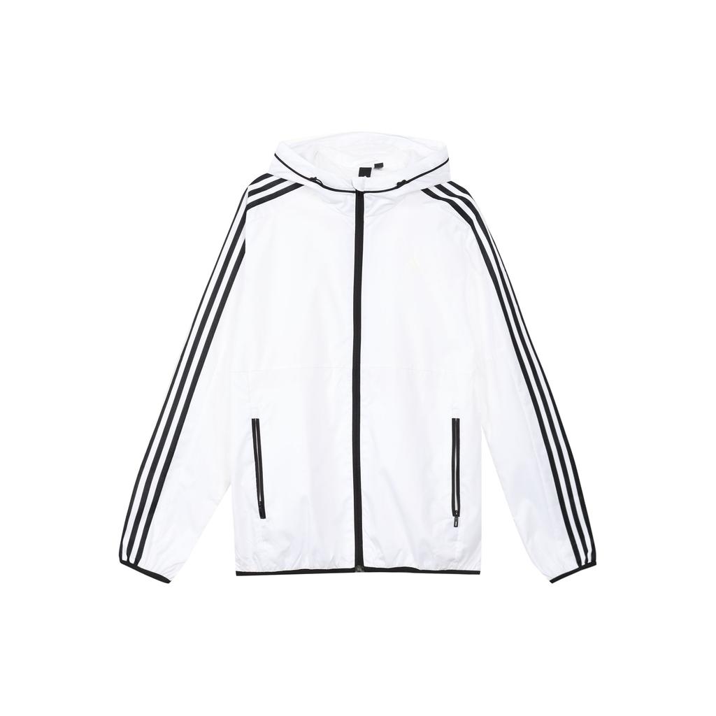 Adidas Classic Stripe Hooded Sports Jacket Men Outerwear White EH3806