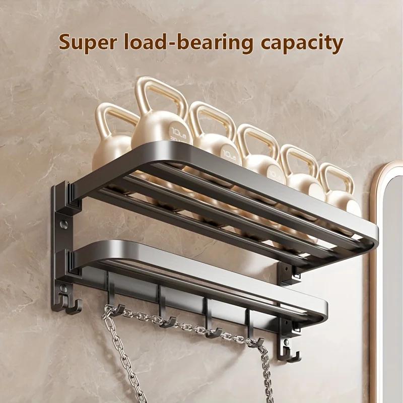 60Cm Stainless Steel Towel Rack Bathroom Foldable Towel Bar Bathroom Shelves Wall Mounted Towel Hanger