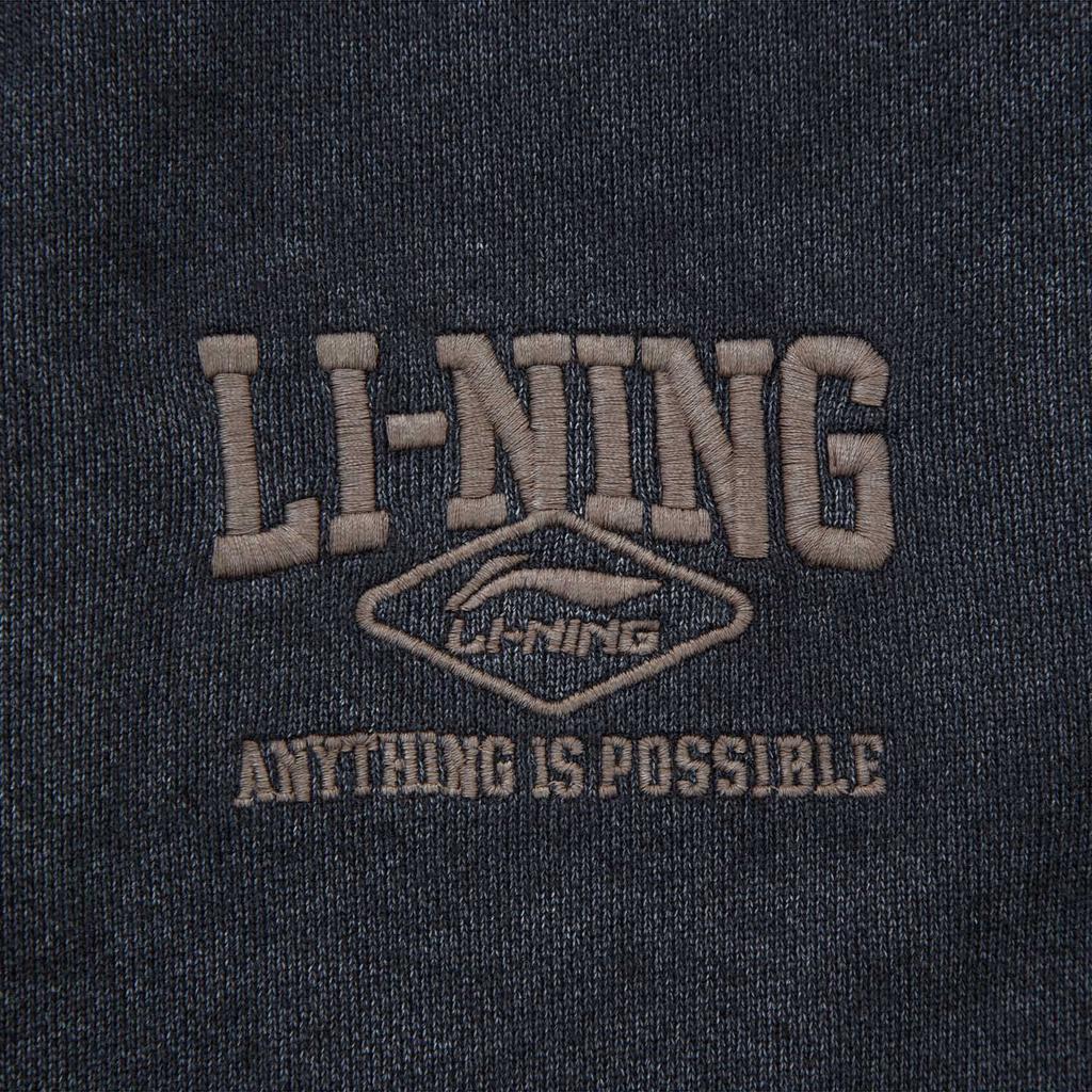 Li-Ning Casual Comfortable Simple Loose Versatile Hooded Cardigan Sweatshirt Unisex sweatshirt Black AWDVC13-5