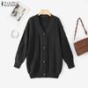 ZANZEA Women Long Sleeve Buttons Up Casual Loose Knitted Sweaters Cardigan