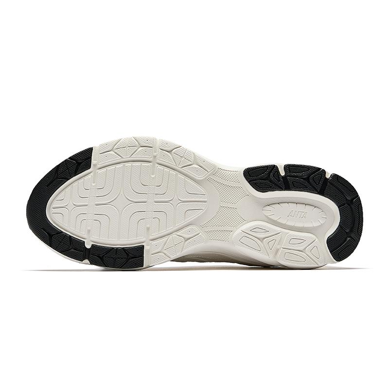 Anta Galaxy Fashion Trend Lightweight Comfortable Shock Absorbing Wear Resistant Low Top Dad Shoes Men Sneaker Ivory-White Silver 112638812-1