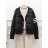 Manteau d'automne Hiver pour Femme Tricoté Manches Longues Assemblage Veste en Coton Parka Sport Loisir Femme Haut Court Vêtement d'Extérieur