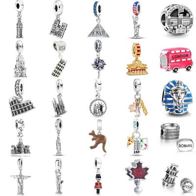925 Silver Charms Beads Big Ben London Bridge DIY Jewelry Gifts for Women Birthday Party Fashion Accessories