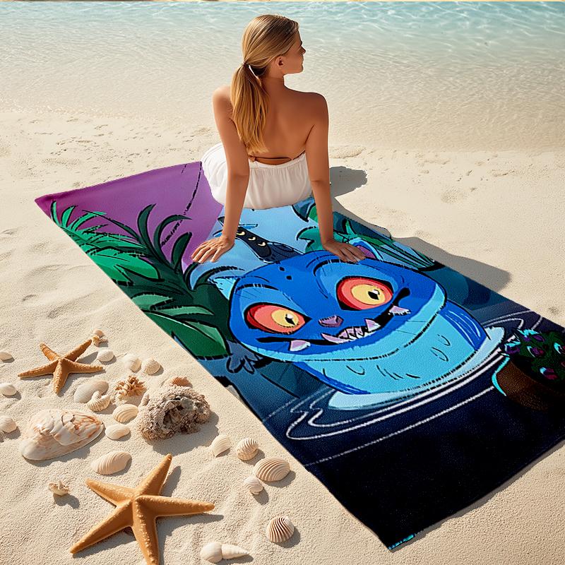 1Pc Monster Plant Party Beach Towel, Quick Dry, Multi-Use for Beach Pool Gym Yoga Home Travel, Christmas, Halloween, Xmas Gift M929296