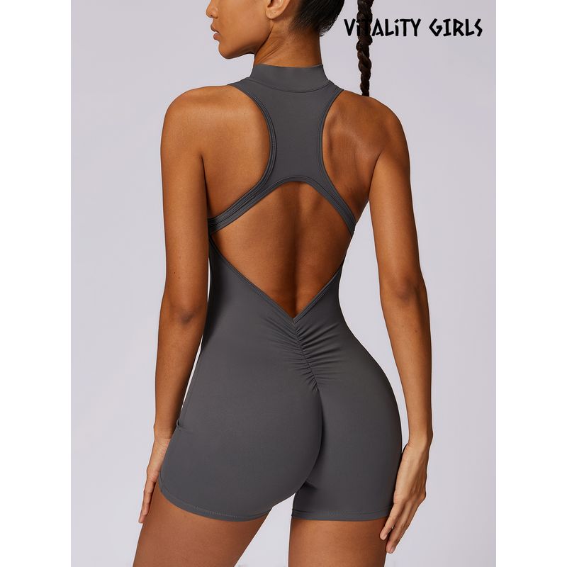 

Sleeveless High-Strength Back Abdominal Exercising Band Chest Pad Yoga Clothes Graphite Gray M