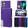 PU Leather Flip Wallet Phone Case for Samsung Galaxy A15 4G/5G,A14 LTE,A14,A13 5G,A05s,A04s Litchi Texture Card Holder Wrist Strap Protective Cover
