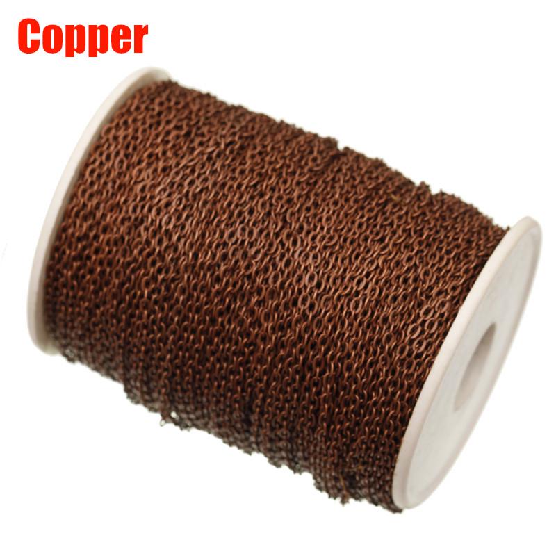 5M/rull Langt Metall Åpen Link Kjede Halskjede Gull Sølv Kobber Bronse Tilbehør til å lage smykker