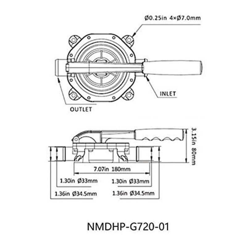 Marine Hand Pump For Emergency Bilge Water Transfer Manual Operation Self Priming Hand Pump Manual Bilge Pumps