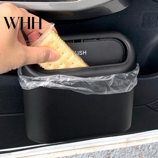 Easy To Install Car Litter Box Trash Can with Press-to-Open Lid High-Strength Hook Installation Small Seatback Pocket Hanging Odor-free Accessories