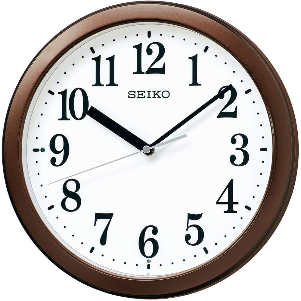 Seiko Clock (Seiko Clock) Seiko Clock Wall Clock Radio Wave Analog Compact Size Brown Metallic Di...