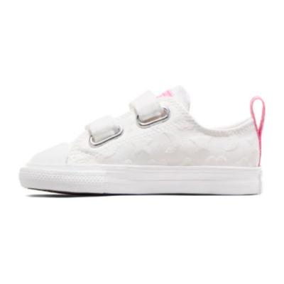 Chuck Taylor All Star Canvas S potiskem srdce Tlumící Nárazuvzdorné Nízké Dětské plátěné boty Dětské tenisky Bílá A06329C