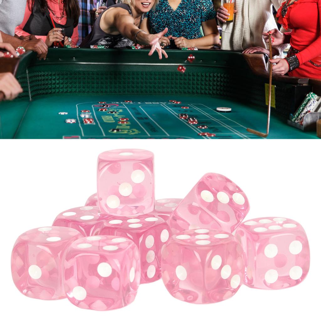 20pcs Dice Set 6 Sided Transparent Dices Rounded Corner Dice for Board Games and Teaching Math