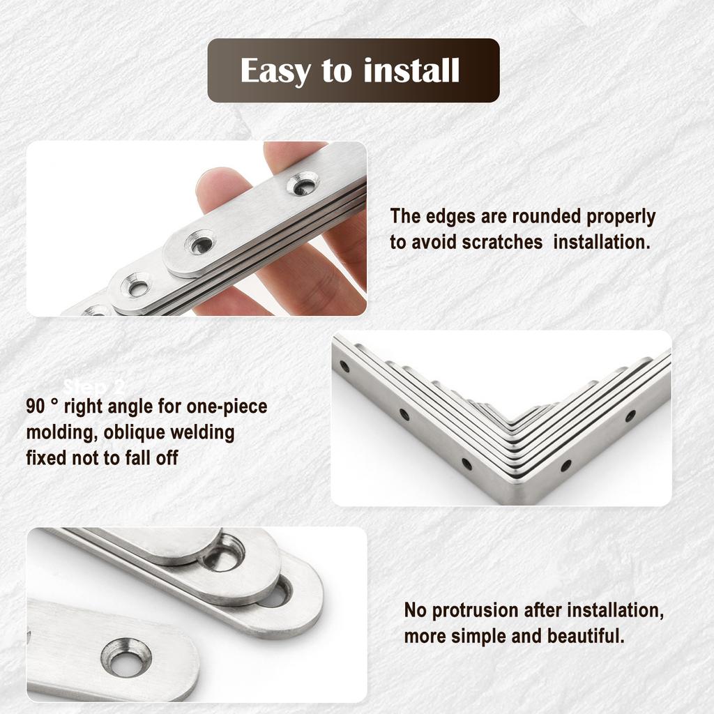 60PCS Stainless Steel L Brackets Corner Brace 16x20mm 16x40mm 16x50mm 15X60mm 90 Degree L Shaped Brackets for Shelves, Wood Furn