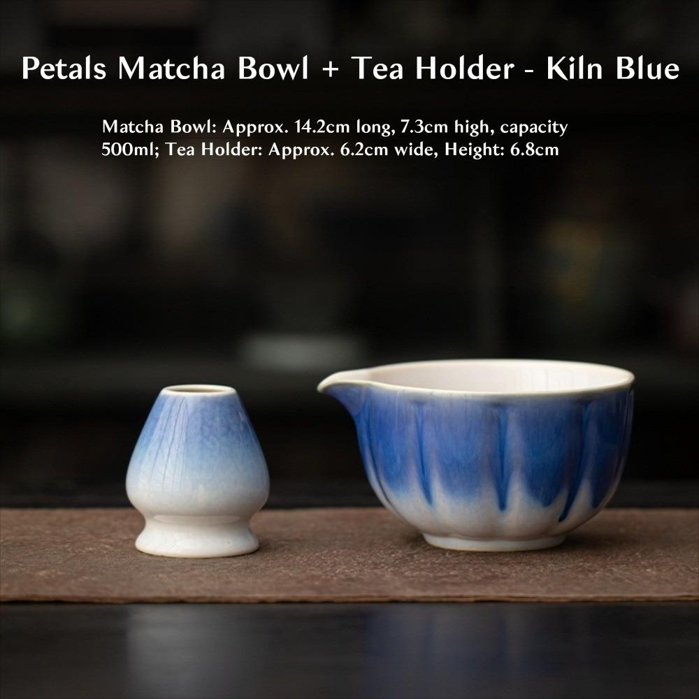 

2PCS Ceramic Matcha Bowl Smooth High Temperature Resistant Matcha Whisk Stand Large Capacity Green Tea Maker Cup