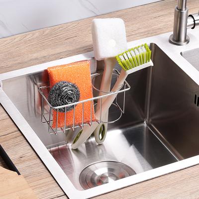 Lochfreier Abtropfständer Spülschwamm Spülbeckenregal Armaturen Halter Edelstahl Seifenablage Zubehör Küchenorganisator