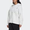 Adidas Solid Color Logo Print Drawstring Zip-Up Hooded Jacket Women Outerwear White HG2004