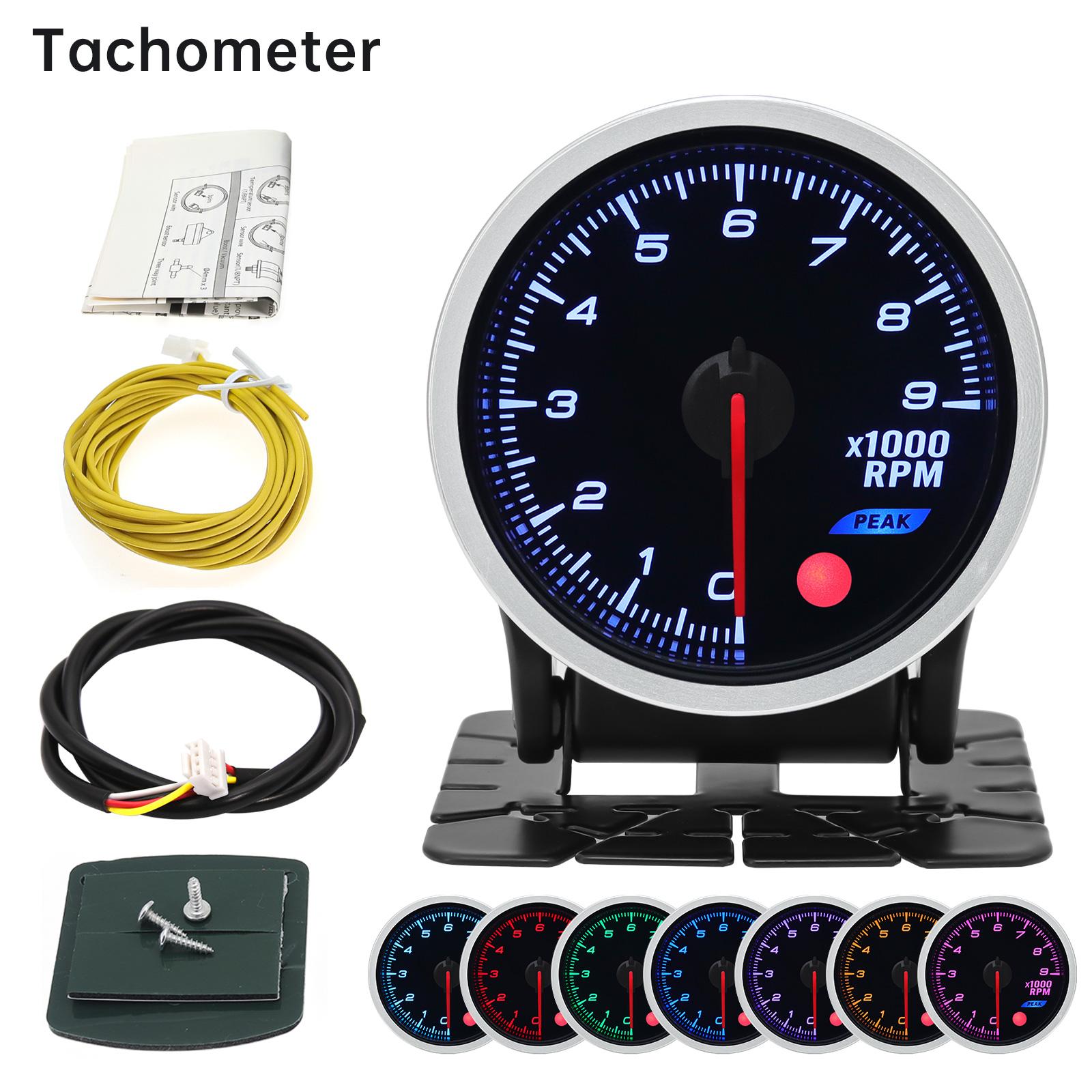 

12V 52mm Auto Gauges 8 Colors Backight Turbo Boost Gauge BAR PSI Water temperature RPM Tachometer Oil Temp EGT Exhaust Fuel