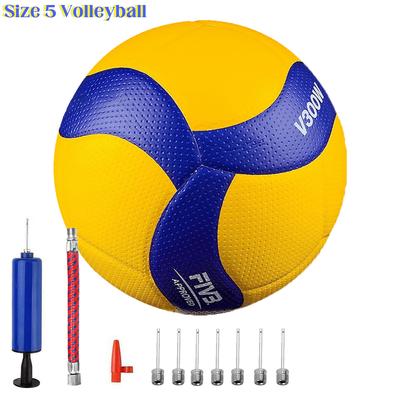Boyut 5 Voleybol V300w Mva300 Yumuşak PU Topu Yetişkin Çocuklar Yarışma Eğitimi için Pompalı Şırıngalı Kapalı Açık Voleybol