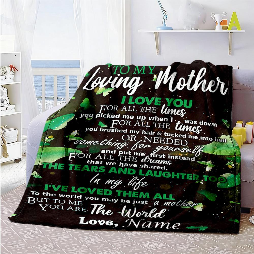 Mom12 Personalized Name Blanket Cozy Personalized Blanket Durable Comfort Great for Office Seaside Living Room Home Decor Four Seasons Universal