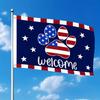 2D Flat, 2D Flat - 2D Flat, 2D Flat - 2D Flat Banner, 2D Plane - 2D Plane - 1pc United States Flag Patriotism Paw Print Welcome Sign Stars And Stripes