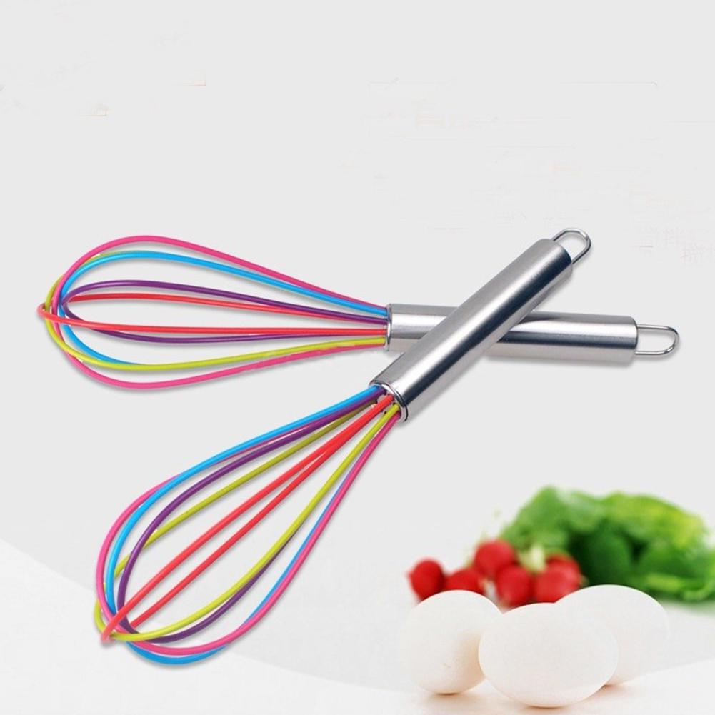 Roamtic Fashion Kitchen Wire Beater Handle Balloon Whisk Egg Mixer Silicone Stainless Steel Tool