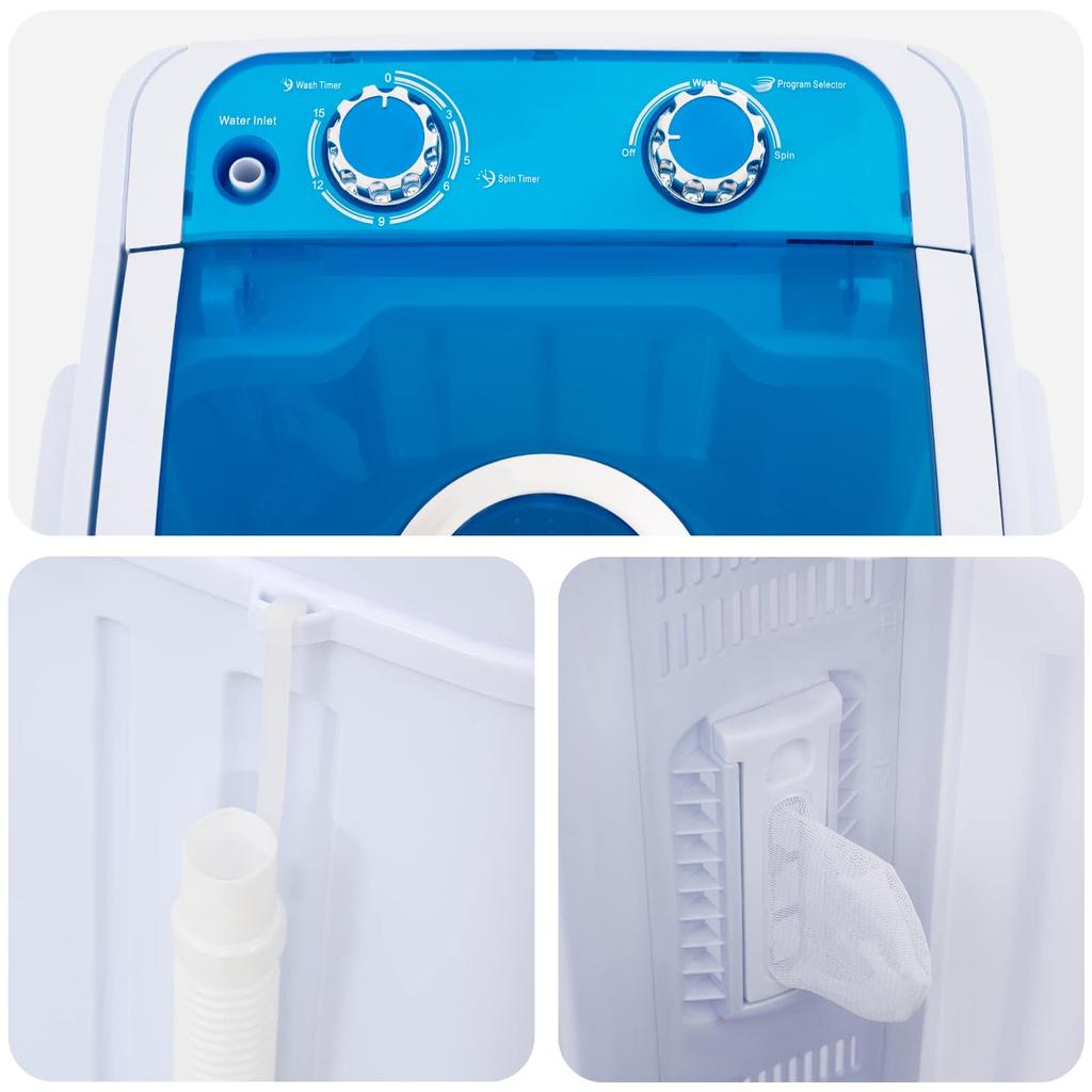 Mini Washing Machine with Single Tub 4.6 kg Blue and White