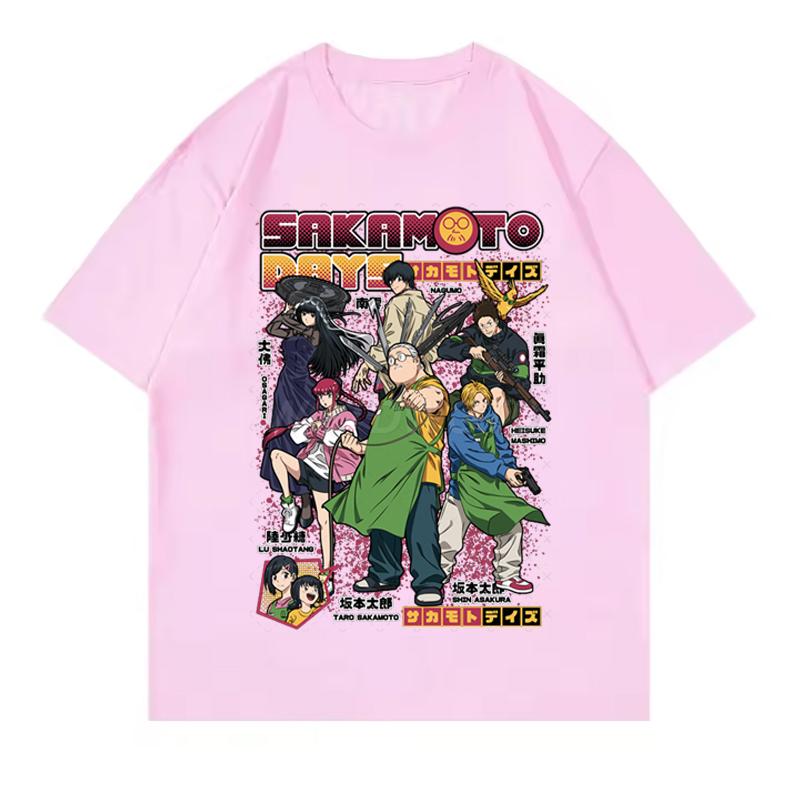2025 New Design Anime Tshirts Sakamoto Days Short Sleeve Retro Tops Tees Streetwear Unisex Clothing Sakamoto Days Summer Tshirt