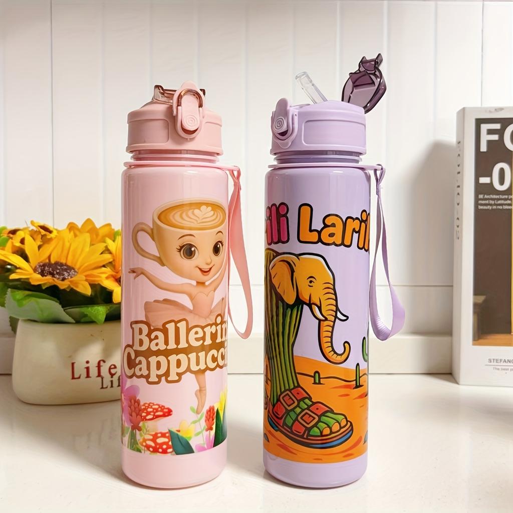 750ML Borraccia Italiana Brainrot per Esterno Tazze Sportive Cartoni Animati Tung Tung Tung Sahur Tralalero Tralala Regali di Natale