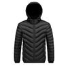 Rib Clothes, Cotton-padded Clothes, Men's Winter Removable Hat, Piled and Thickened Solid Color Cotton-padded Jacket.