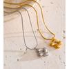 Yhpup Guss Edelstahl Blume Anhänger Halskette 18K Gold PVD Beschichtet Mode Wasserdicht Hals Schmuck für Frauen Großhandel
