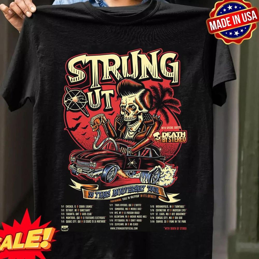 Strung Out 35 Years Anniversary Tour 2025 T Shirt Full Size S-5XL Unisex T-Shirt XL