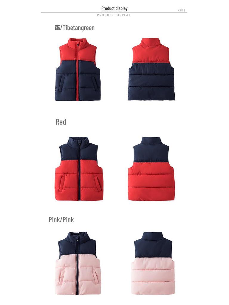 Kinder Daunenweste mit Fleecefutter: Warme, Verdickte, Ärmellose Jacke für Jungen & Mädchen - Ideal für Herbst- und Winter-Kindergartenuniform.