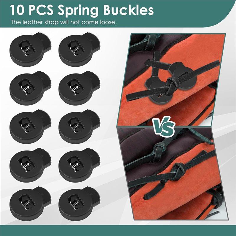 Kit di Lacci per Riparazione Guanto da Baseball Include 2 Lacci in Pelle 10 Fermalacci 9 Lacci per Guanti Con Borsa con Cinturino di Ricambio