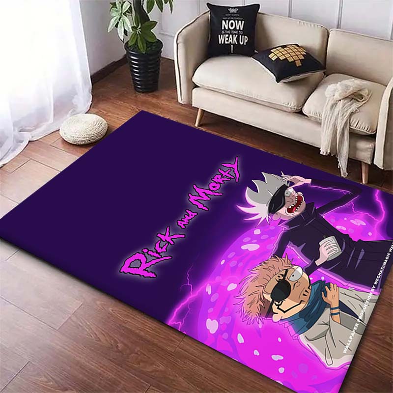 Rick and Morty pattern bedroom, living room, office decorative carpet, family bedroom headboard carpet, door mat, bathroom mat.