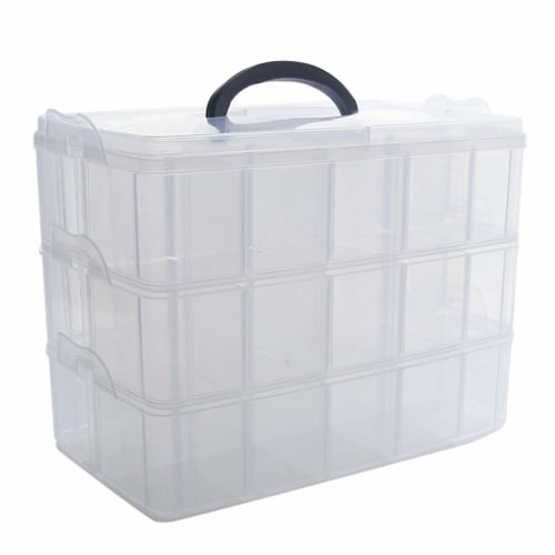 G-MODELL Beyblade Storage Clear Plastic Case (Holds 30 Beyblades)