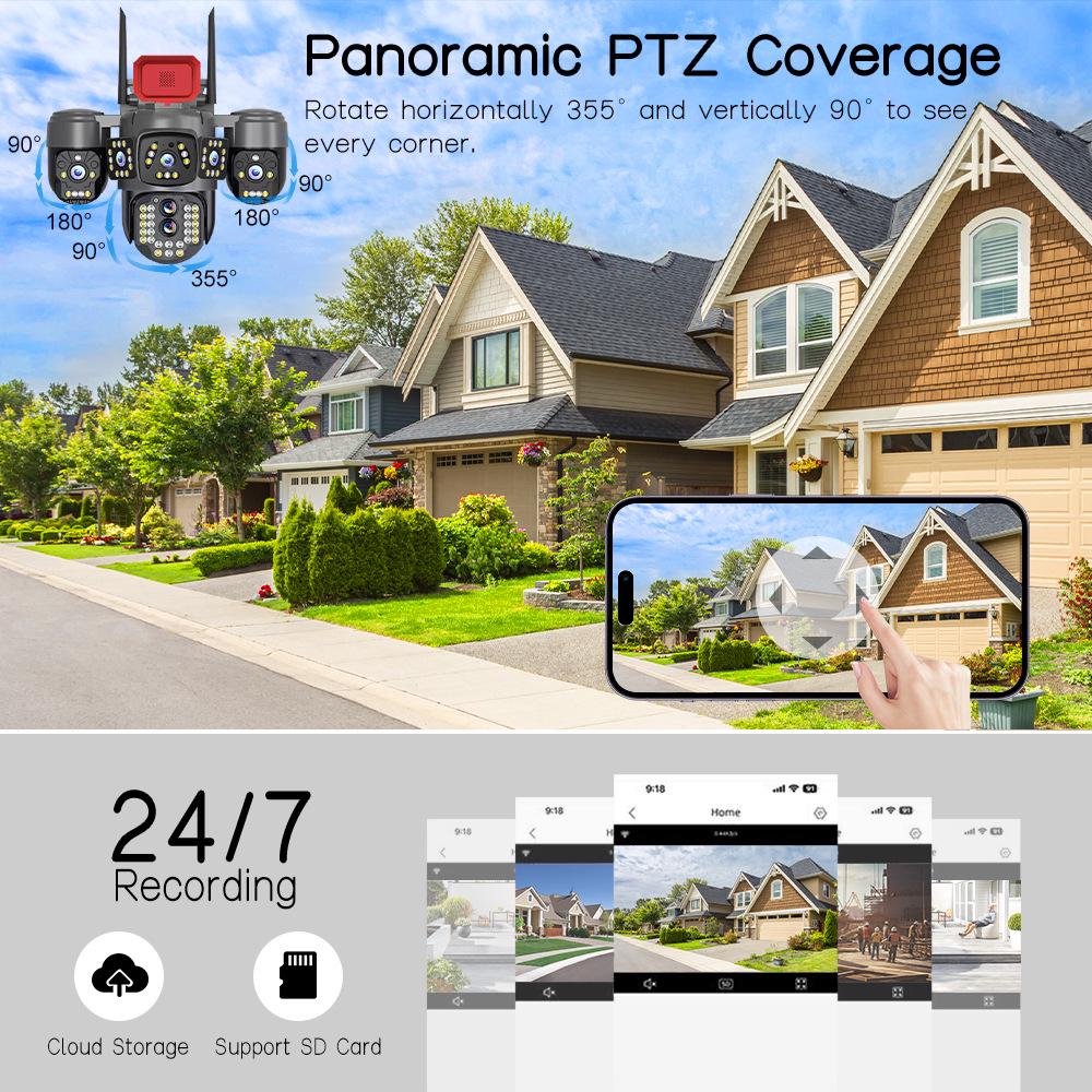 Wireless 5-Lens Zoom Outdoor Surveillance Camera with Night Vision, 4G Connectivity, and Smart HD Monitoring