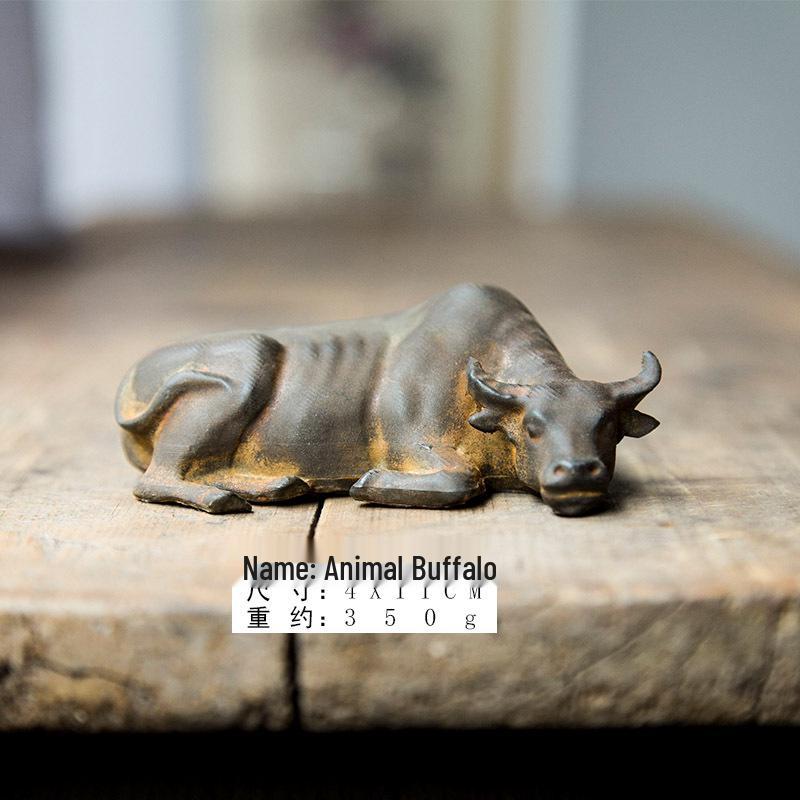 Handmade Retro Buffalo Paperweight Ornament - Money Tree Desk Decor 2
