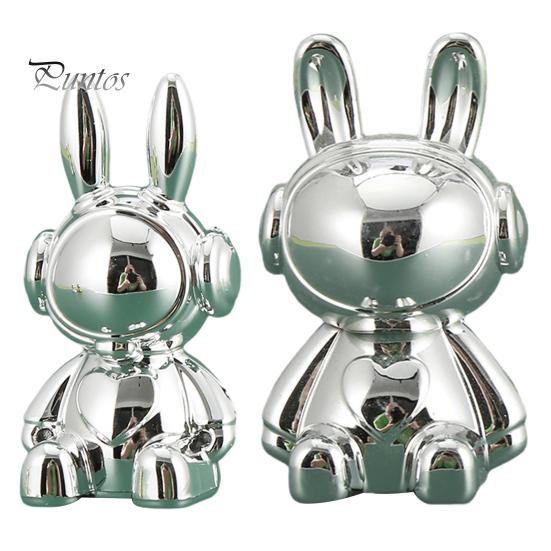 

2 шт. Украшения в виде кролика, сидящие статуи кролика с клеем, настольный декор, фигурки кролика для домашнего стола, шкафа, автомобиля серебряный