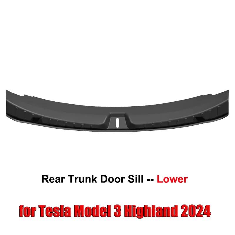 For Tesla Model 3 Highland 2024 2023 Rear Trunk Sill Guard Protector Organizer Anti-scratch Cargo Threshold Protect Strip Trim