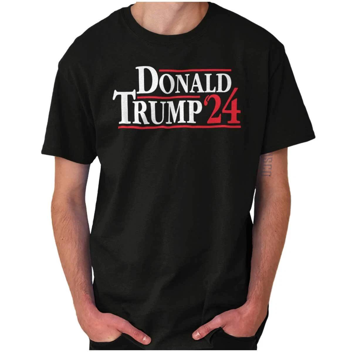 Donald Trump US Presidential Election 2024 Womens or Mens Crewneck 100% Cotton T-shirt Mens Tees Top Tee S
