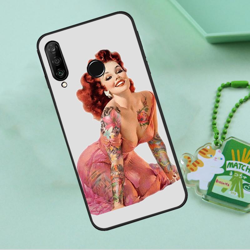 Sexy Arm Tattoeage Meisje Voor Huawei Nova 8i 11i 12i 12s 9 10 SE Y90 Y60 Y70 Y72 Y61 Y91 P20 P30 P40 Lite P60 Pro Hoesje