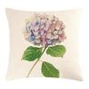 Elegant Print Hydrangea Throw Pillow Cover with Delicate Flower Pattern Linen Pillowcase Mother Day Cushion Case