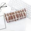 Canvas Pencil Case School Simple Striped Grid Pencilcase Office Stationery Pen Bag Students Pencils Writing Supplies Gift