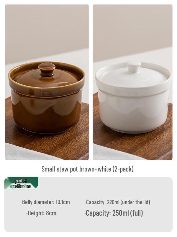 Zhaoran Ceramic Double Boiler Stew Cup with Lid