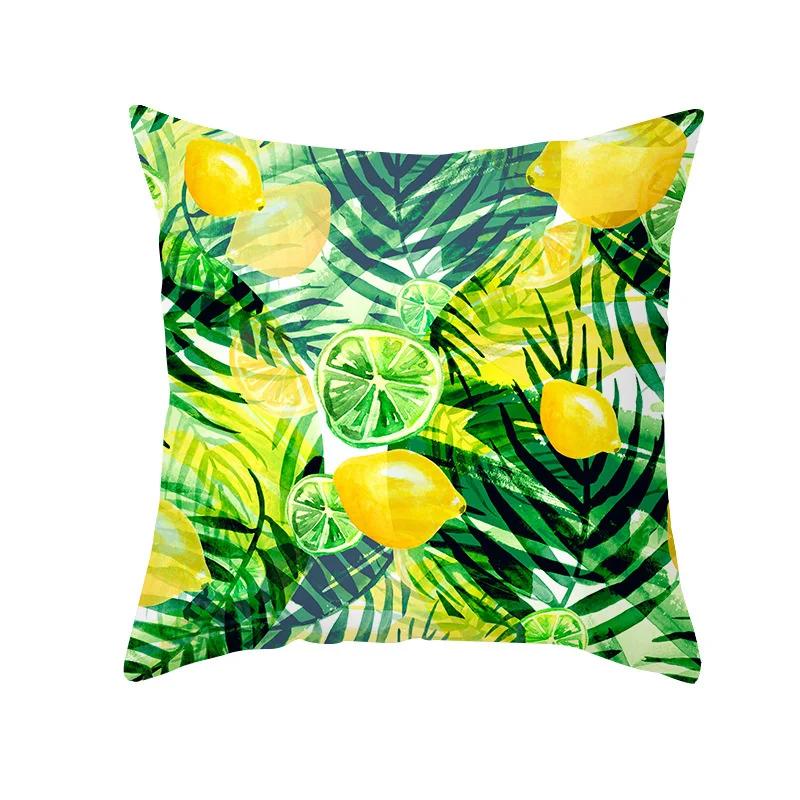 Nordic Summer Yellow Lemon Throw Pillow Cover Living Room Sofa Office Car Seat Waist Cushion   Home Decoration