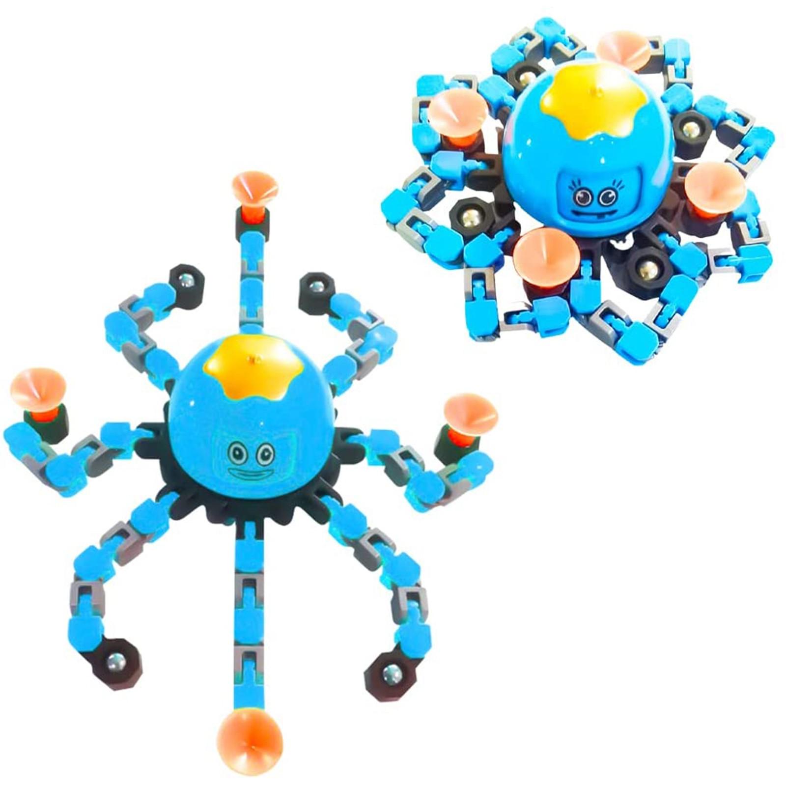 

Трансформовані блешні Fingertip Spin Top 360°Регульований ланцюг Робот-іграшка Деформована механічна спіраль Twister Fingertip Fingertip Toy One Size синій